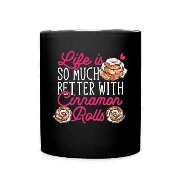 Cinnamon roll - Full Colour Mug - black - Front