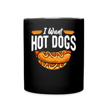 Hot Dog Adulte Je veux des hot-dogs - Mug uni - noir - Devant