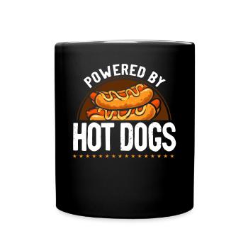 Hot Dog Adult Powered By Hot Dogs - Full Colour Mug - black - Front