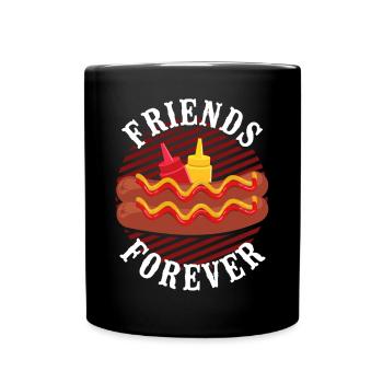 Hot Dog Adult Friends Forever - Tasse einfarbig - Schwarz - Vorne