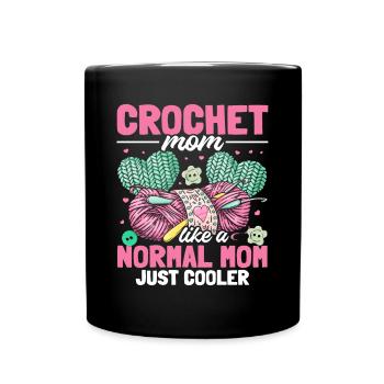 Crochet maman comme une maman normale juste plus cool - Croche - Mug uni - noir - Devant