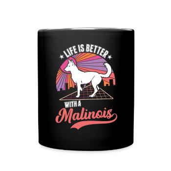 Life is better with a Malinois - Full Colour Mug - black - Front