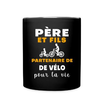 Cycling father and son Cycling dad - Full Colour Mug - black - Front