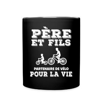 Father and son bike partner for life dad - Full Colour Mug - black - Front