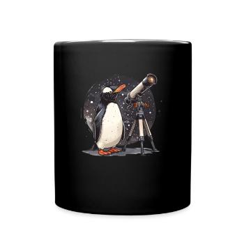 Pingouin Astronome Kawaii Pingouin Mignon - Mug uni - noir - Devant