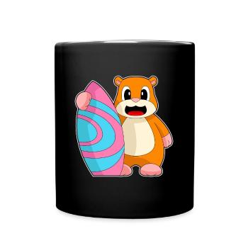 Été de surf sur planche de surf pour hamsters - Mug uni - noir - Devant