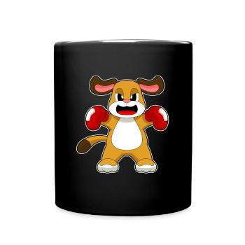 Dog Boxer Boxing Gloves Boxing - Full Colour Mug - black - Front