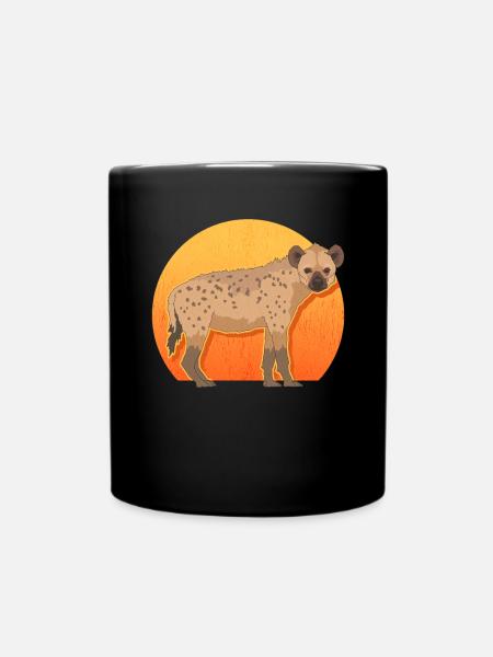 Hyäne Hyänen Tüpfelhyäne Geschenk - Tasse einfarbig - Schwarz