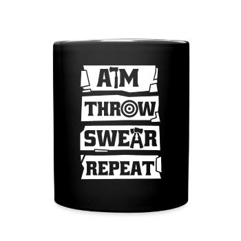 Viser Lancer Jurez Répéter Hache Jeu de Lancer Hache - Mug uni - noir - Devant