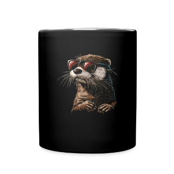 Otter glasses illustration - Tasse einfarbig - Schwarz - Vorne