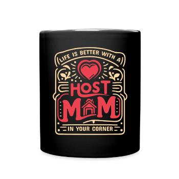 Mère d’accueil Étudiant d’échange Famille d’accueil Parent d’accueil - Mug uni - noir - Devant