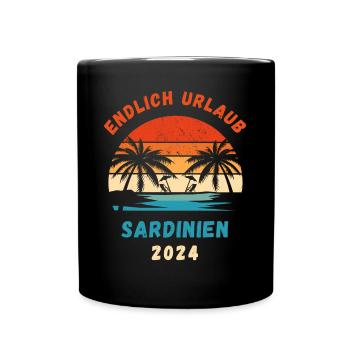 Sardinien Urlaub 2024 Sardegna Italien Idee - Tasse einfarbig - Schwarz - Vorne