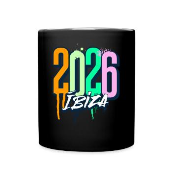 2026 Ibiza - Tasse einfarbig - Schwarz - Vorne