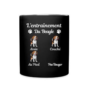 L'entraînement du Beagle amusant - Mug uni - noir - Devant