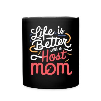 Mère d’accueil Étudiant d’échange Famille d’accueil Parent d’accueil - Mug uni - noir - Devant
