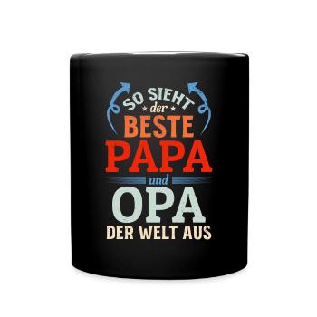 So sieht der beste Papa und Opa der welt aus - Gro - Tasse einfarbig - Schwarz - Vorne