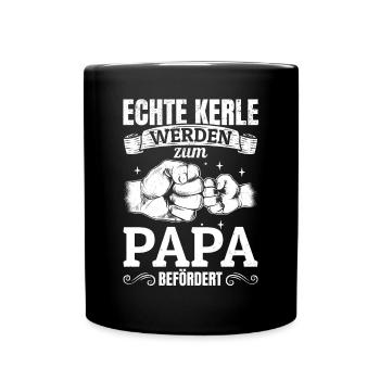 De vrais gars sont promus au rang de papa - Père papa - Mug uni - noir - Devant