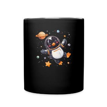 Penguin Astronaut Kawaii Penguin Cute - Full Colour Mug - black - Front