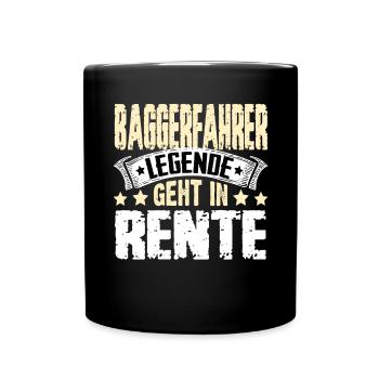 Excavator driver legend retires - Full Colour Mug - black - Front