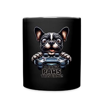 Dog gamers, Honden game freak French Bulldog - Full Colour Mug - black - Front