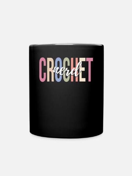 Crochet Knitting Yarn Lover - Full Colour Mug - black