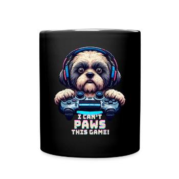 Spiele-Nerds, Shih Tzu Hundeliebhaber - Tasse einfarbig - Schwarz - Vorne