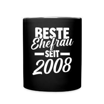 Valentine's Day Best Wife Since 2008 - Full Colour Mug - black - Front