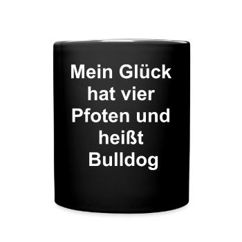 Bulldoggiges Geschenk - Tasse einfarbig - Schwarz - Vorne