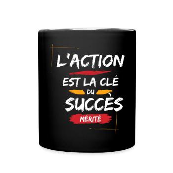 Motivational Quote for Success - Full Colour Mug - black - Front