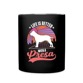 Life is better with a Presa Canario - Full Colour Mug - black - Front