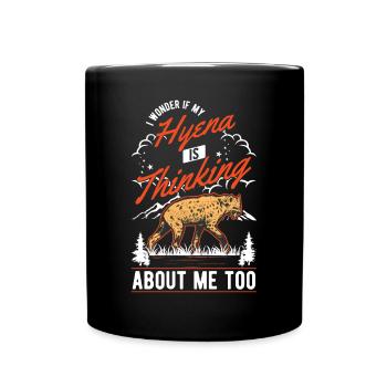 Hyäne Geschenk Erdwolf Hyena - Tasse einfarbig - Schwarz - Vorne