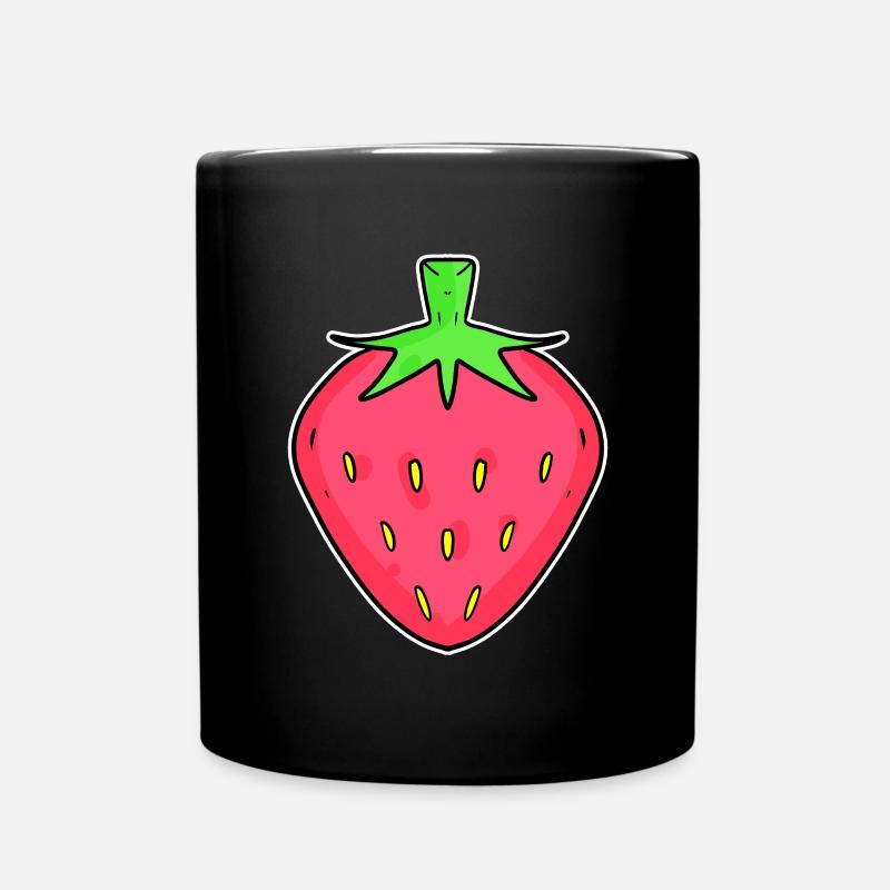Erdbeere Erdbeeren - Tasse einfarbig - Schwarz