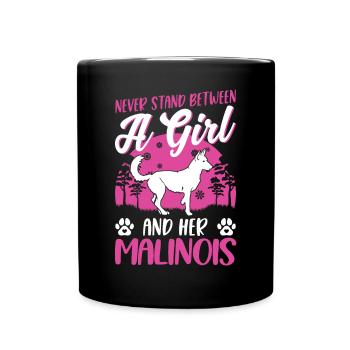 Fille Malinois Berger Belge - Mug uni - noir - Devant