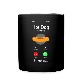 Hot Dog Adult Phone Display Hot - Full Colour Mug - black - Front