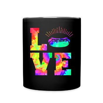 Hot Dog Adulte Tie Dye des années 80 des années 90 - Mug uni - noir - Devant