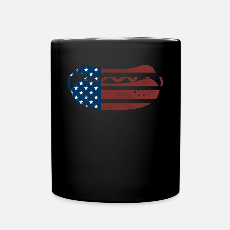 Hot-dog Adulte Drapeau américain - Mug uni - noir