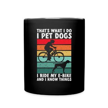 Electric Bike Cycling Biker E-Bike - Full Colour Mug - black - Front