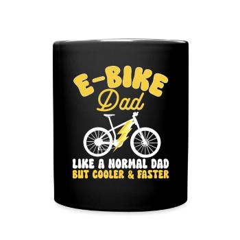 Electric Bike Cycling Biker E-Bike - Full Colour Mug - black - Front