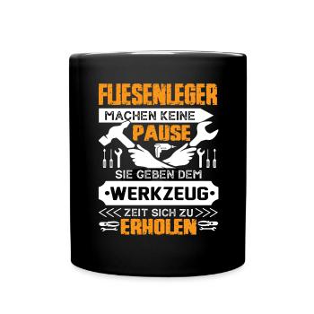 Tilers don't take a break - Full Colour Mug - black - Front