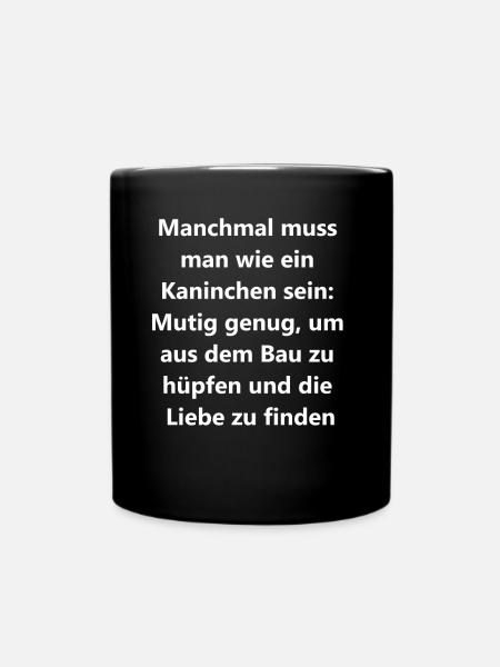 Mutiges Herz Geschenk - Tasse einfarbig - Schwarz