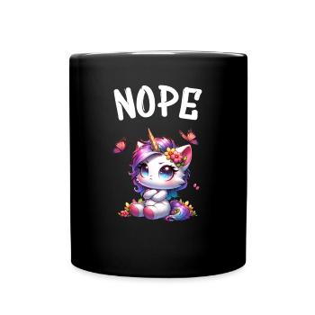 Licorne disant non Garçon et fille Créature mythique - Mug uni - noir - Devant