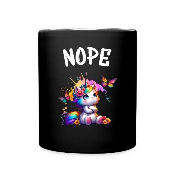 Licorne disant non Garçon et fille Créature mythique - Mug uni - noir - Devant
