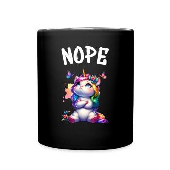 Licorne disant non Garçon et fille Créature mythique - Mug uni - noir - Devant