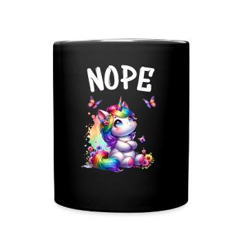 Licorne disant non garçon et fille créature mythique - Mug uni - noir - Devant