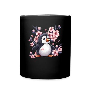 Pingouin Japonais Cerise Kawaii Pingouin Mignon - Mug uni - noir - Devant