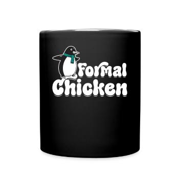 Lustiges Meme Pinguin-Liebhaber Formal Huhn Illust - Tasse einfarbig - Schwarz - Vorne