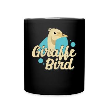 Funny Ostrich Lover Giraffe Bird Illustration for - Full Colour Mug - black - Front