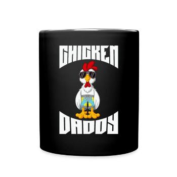 Un drôle de papa poulet avec des lunettes de soleil - Mug uni - noir - Devant