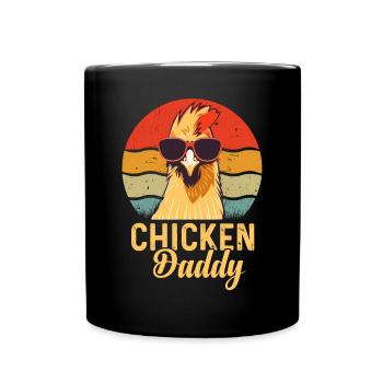 Un drôle de papa poulet avec des lunettes de soleil - Mug uni - noir - Devant