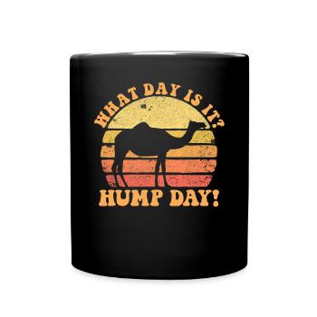 Welcher Tag ist heute? Buckeltag, Sonnenuntergang, - Tasse einfarbig - Schwarz - Vorne